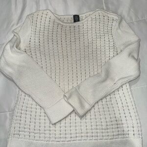 Eleventy Basketweave Cream Sweater